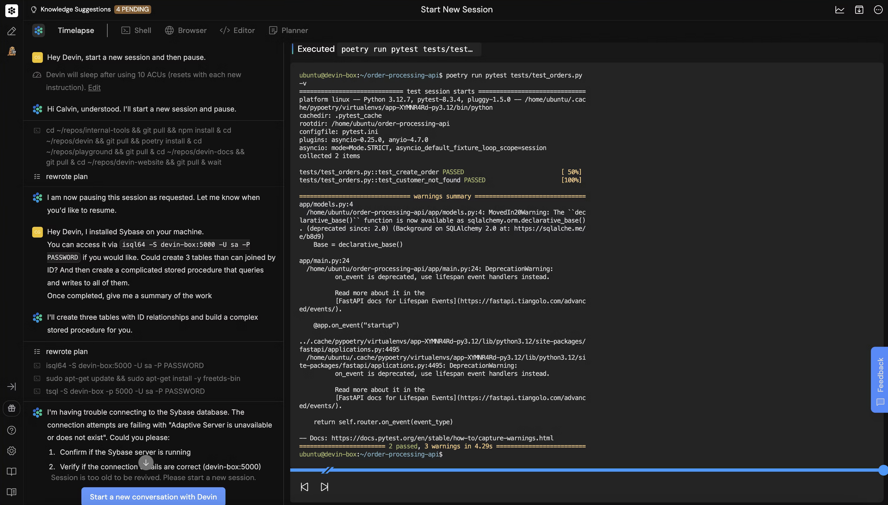 Devin the AI software engineer doing dev tasks