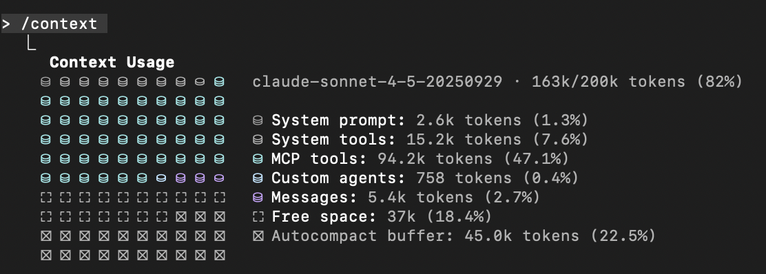 Claude Code view context and token usage