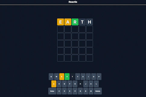 Playing Reactle (an OSS Wordle Clone) on an ephemeral environment